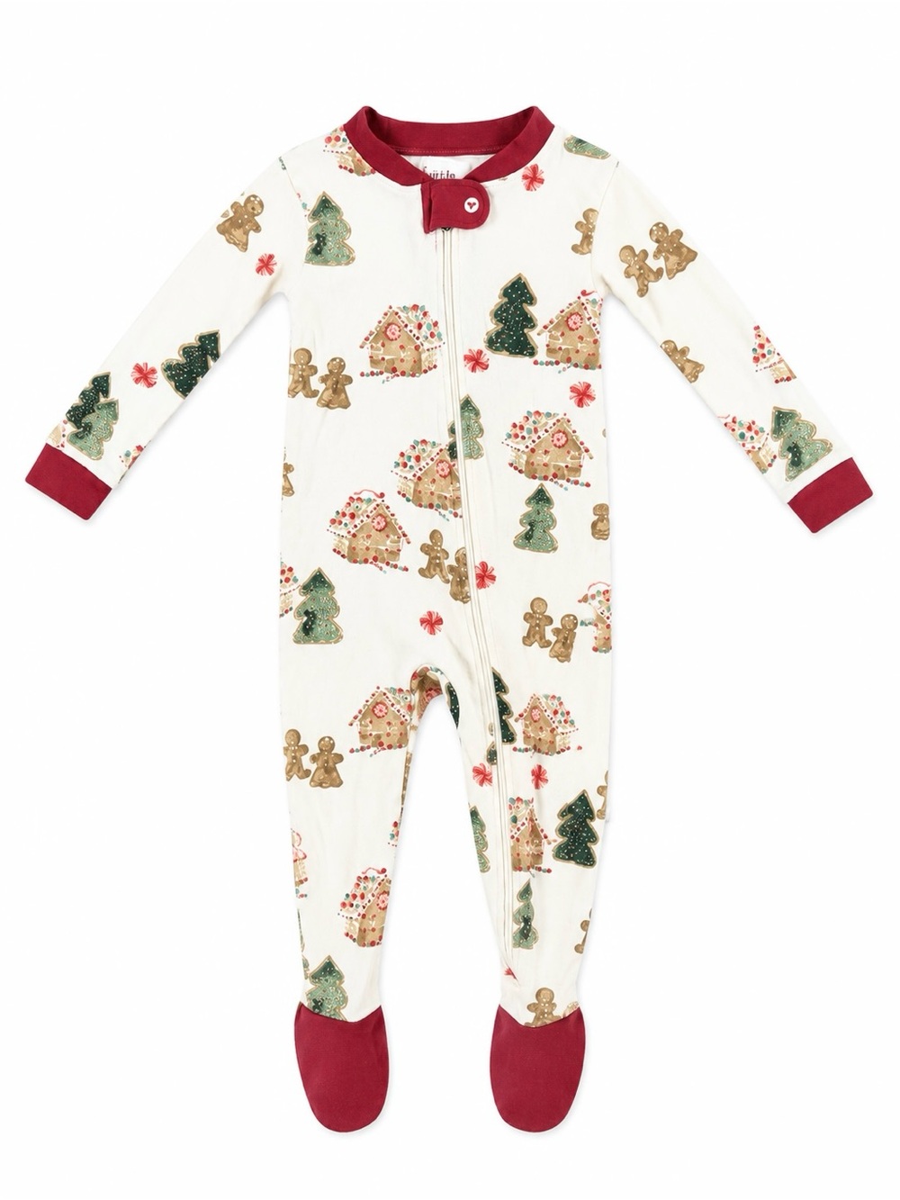 Burt’s Bees Baby Organic Cotton Gingerbread Christmas Footed Pajamas 12M